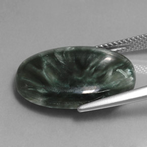 Seraphinite Gemstone in 20 x 15 mm (calibrated) Size for Sale, Seraphinite Stone in Green Color