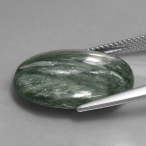 Seraphinite Gemstone in 20 x 15 mm (calibrated) Size for Sale, Seraphinite Stone in Green Color