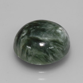 4.92 ct Green Seraphinite Stone, Natural Seraphinite in Round Cabochon Shape for Sale