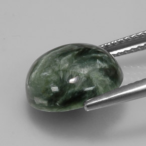 Seraphinite Gemstone in 12 mm (calibrated) Size for Sale, Seraphinite Stone in Green Color