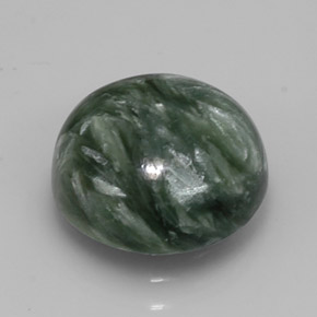 5.09 ct Green Seraphinite Stone, Natural Seraphinite in Round Cabochon Shape for Sale