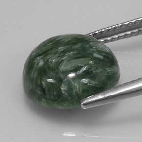Seraphinite Gemstone in 12 mm (calibrated) Size for Sale, Seraphinite Stone in Green Color