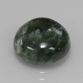 5.02 ct Green Seraphinite Stone, Natural Seraphinite in Round Cabochon Shape for Sale