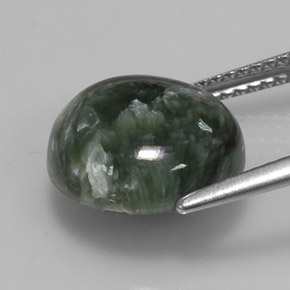 Seraphinite Gemstone in 12 mm (calibrated) Size for Sale, Seraphinite Stone in Green Color