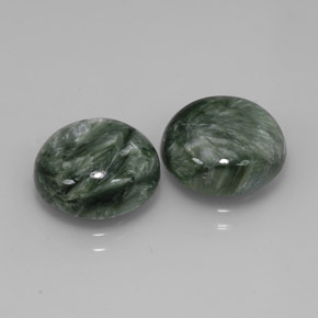 9.12 ct Green Seraphinite Stone, Natural Seraphinite in Round Cabochon Shape for Sale