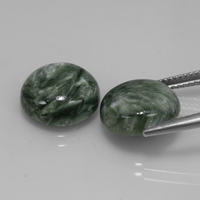 Seraphinite Gemstone in 12 mm (calibrated) Size for Sale, Seraphinite Stone in Green Color