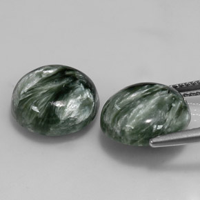 Seraphinite Gemstone in 12 mm (calibrated) Size for Sale, Seraphinite Stone in Green Color