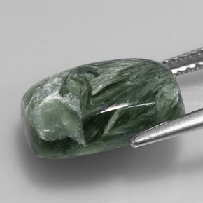 Seraphinite Gemstone in 13.9 x 10 mm Size for Sale, Seraphinite Stone in Green Color