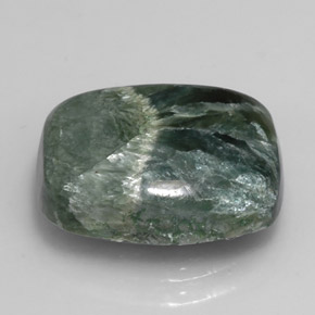 5.49 ct Green Seraphinite Stone, Natural Seraphinite in Cushion Cabochon Shape for Sale
