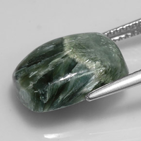 Seraphinite Gemstone in 14 x 10 mm (calibrated) Size for Sale, Seraphinite Stone in Green Color
