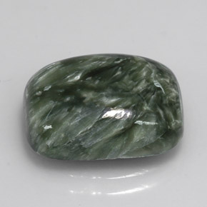 5.71 ct Green Seraphinite Stone, Natural Seraphinite in Cushion Cabochon Shape for Sale