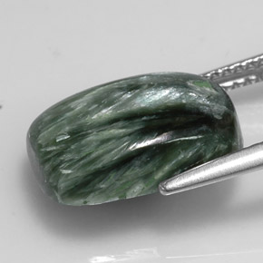 Seraphinite Gemstone in 14 x 10 mm (calibrated) Size for Sale, Seraphinite Stone in Green Color