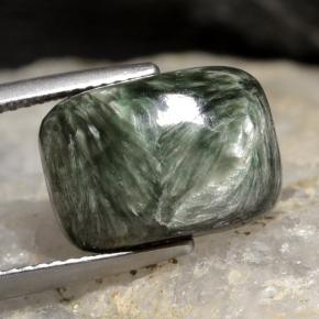 5.90 ct Green Seraphinite Stone, Natural Seraphinite in Cushion Cabochon Shape for Sale