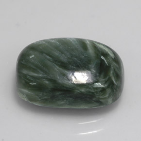 5.92 ct Green Seraphinite Stone, Natural Seraphinite in Cushion Cabochon Shape for Sale