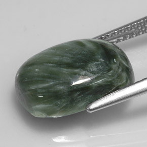 Seraphinite Gemstone in 14 x 10 mm Size for Sale, Seraphinite Stone in Green Color