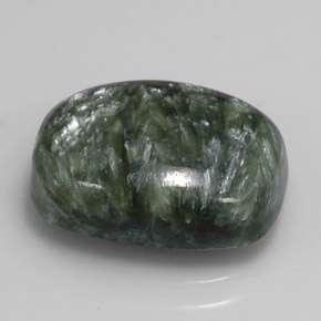 5.98 ct Green Seraphinite Stone, Natural Seraphinite in Cushion Cabochon Shape for Sale