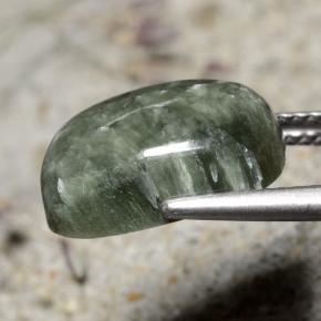 Seraphinite Gemstone in 13.9 x 9.8 mm Size for Sale, Seraphinite Stone in Green Color