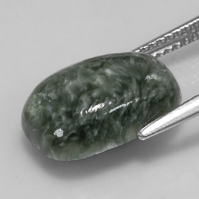 Seraphinite Gemstone in 14 x 10 mm (calibrated) Size for Sale, Seraphinite Stone in Green Color