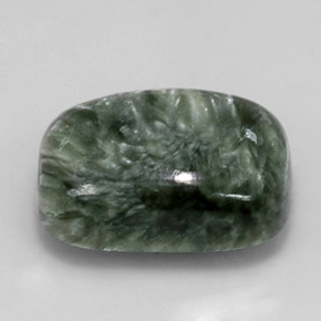 6.14 ct Green Seraphinite Stone, Natural Seraphinite in Cushion Cabochon Shape for Sale
