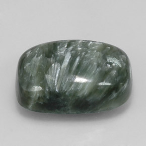 5.89 ct Green Seraphinite Stone, Natural Seraphinite in Cushion Cabochon Shape for Sale