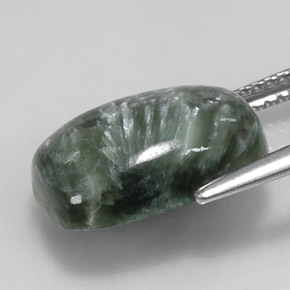 Seraphinite Gemstone in 14 x 10 mm (calibrated) Size for Sale, Seraphinite Stone in Green Color