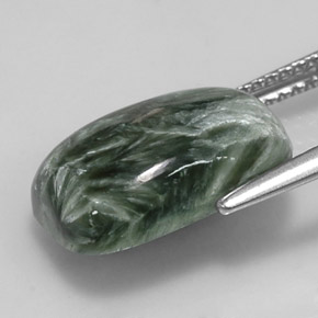 Seraphinite Gemstone in 14 x 10 mm (calibrated) Size for Sale, Seraphinite Stone in Green Color