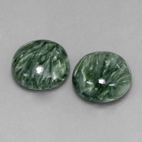 9.04 ct Green Seraphinite Stone, Natural Seraphinite in Round Cabochon Shape for Sale