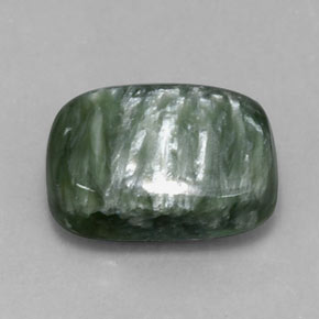 5.72 ct Green Seraphinite Stone, Natural Seraphinite in Cushion Cabochon Shape for Sale