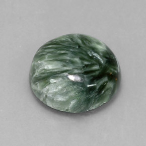 4.67 ct Green Seraphinite Stone, Natural Seraphinite in Round Cabochon Shape for Sale