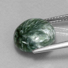 Seraphinite Gemstone in 12 mm (calibrated) Size for Sale, Seraphinite Stone in Green Color