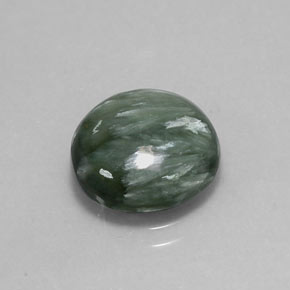 4.56 ct Green Seraphinite Stone, Natural Seraphinite in Round Cabochon Shape for Sale