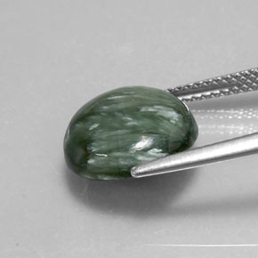 Seraphinite Gemstone in 12 mm (calibrated) Size for Sale, Seraphinite Stone in Green Color