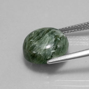 Seraphinite Gemstone in 12 mm (calibrated) Size for Sale, Seraphinite Stone in Green Color