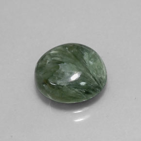 4.61 ct Green Seraphinite Stone, Natural Seraphinite in Round Cabochon Shape for Sale