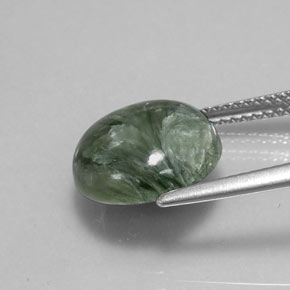 Seraphinite Gemstone in 12 mm (calibrated) Size for Sale, Seraphinite Stone in Green Color