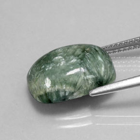 Seraphinite Gemstone in 14 x 10 mm (calibrated) Size for Sale, Seraphinite Stone in Green Color
