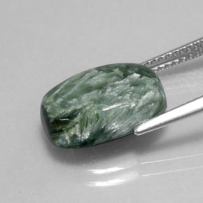 Seraphinite Gemstone in 14 x 9.8 mm Size for Sale, Seraphinite Stone in Green Color
