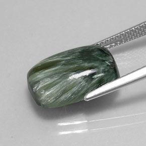 Seraphinite Gemstone in 14 x 10 mm Size for Sale, Seraphinite Stone in Green Color