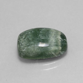 4.86 ct Green Seraphinite Stone, Natural Seraphinite in Cushion Cabochon Shape for Sale