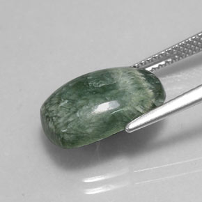 Seraphinite Gemstone in 14 x 9.7 mm Size for Sale, Seraphinite Stone in Green Color