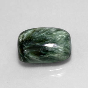 6.39 ct Green Seraphinite Stone, Natural Seraphinite in Cushion Cabochon Shape for Sale