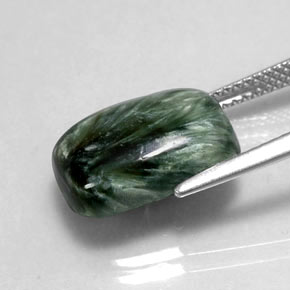 Seraphinite Gemstone in 14 x 10 mm (calibrated) Size for Sale, Seraphinite Stone in Green Color