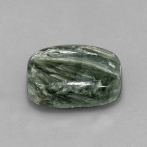 5.67 ct Green Seraphinite Stone, Natural Seraphinite in Cushion Cabochon Shape for Sale