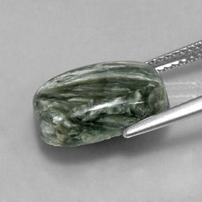 Seraphinite Gemstone in 14 x 10 mm (calibrated) Size for Sale, Seraphinite Stone in Green Color