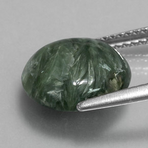 Seraphinite Gemstone in 11 mm (calibrated) Size for Sale, Seraphinite Stone in Green Color