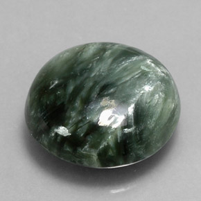 4.81 ct Green Seraphinite Stone, Natural Seraphinite in Round Cabochon Shape for Sale