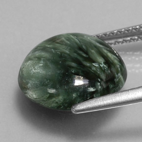 Seraphinite Gemstone in 12 mm (calibrated) Size for Sale, Seraphinite Stone in Green Color