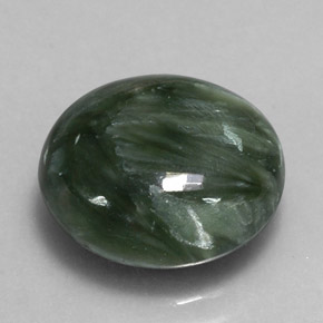 4.60 ct Green Seraphinite Stone, Natural Seraphinite in Round Cabochon Shape for Sale