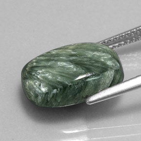 Seraphinite Gemstone in 14 x 10 mm (calibrated) Size for Sale, Seraphinite Stone in Green Color