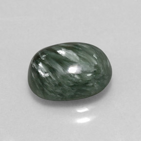 3.18 ct Green Seraphinite Stone, Natural Seraphinite in Oval Cabochon Shape for Sale